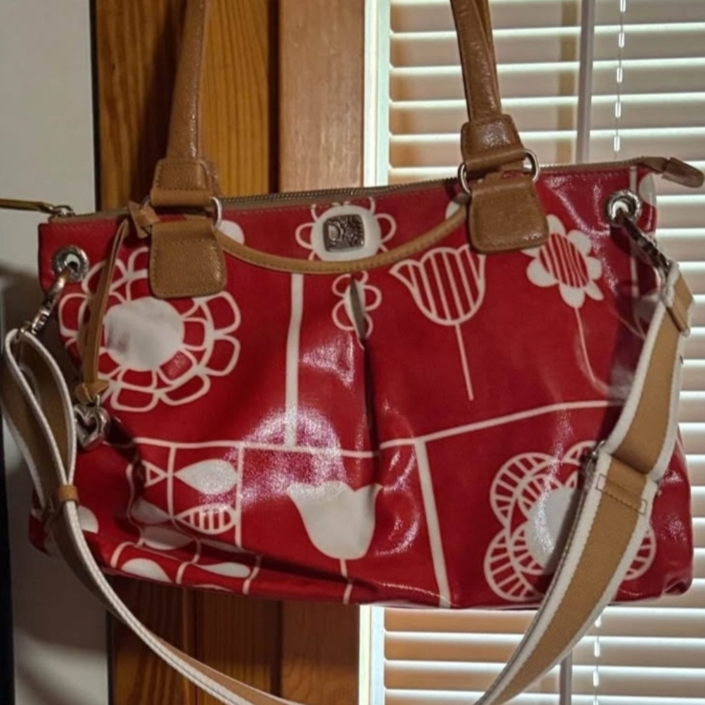 Brighton Red and White Floral Tote